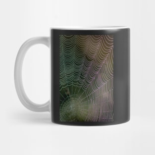 Colourful Spider Web with Dewdrops Mug